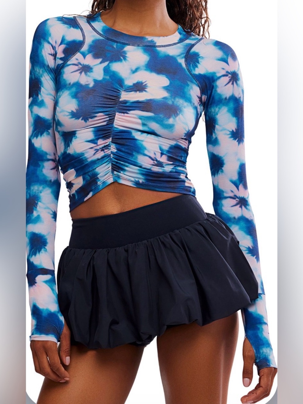 Free People Movement Tempo Ruched UV long sleeve